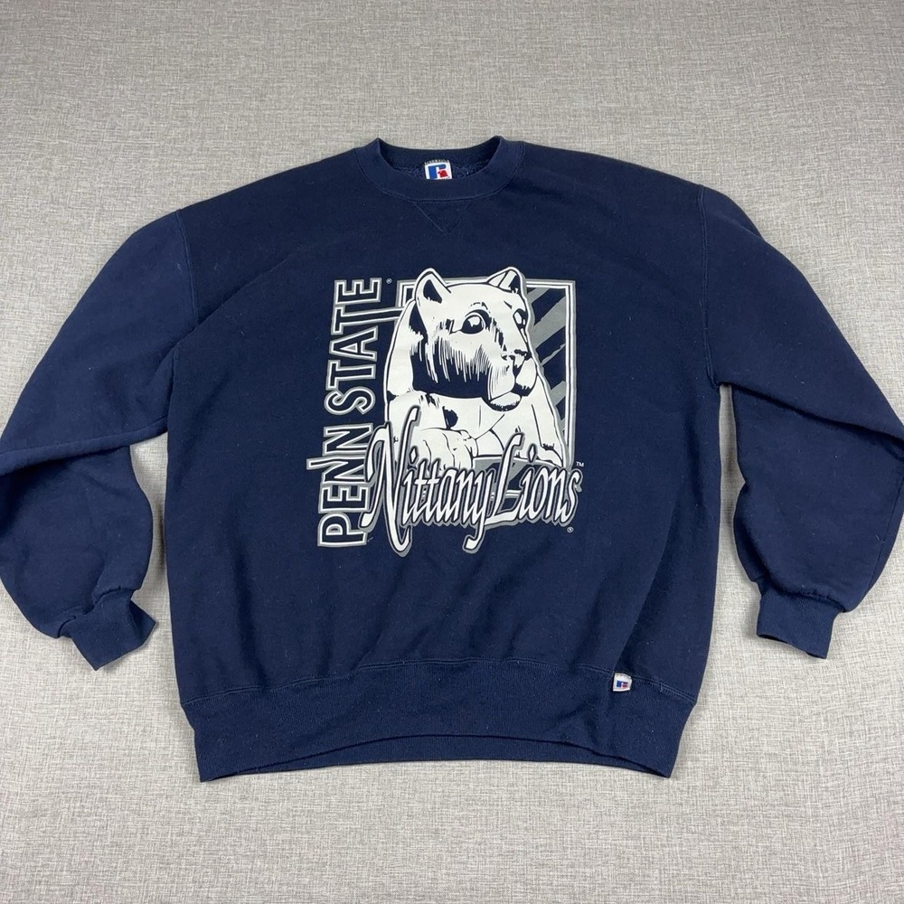 Vintage Penn State Nittany Lions Sweatshirt Mens XL Blue Russell Athletic 90s